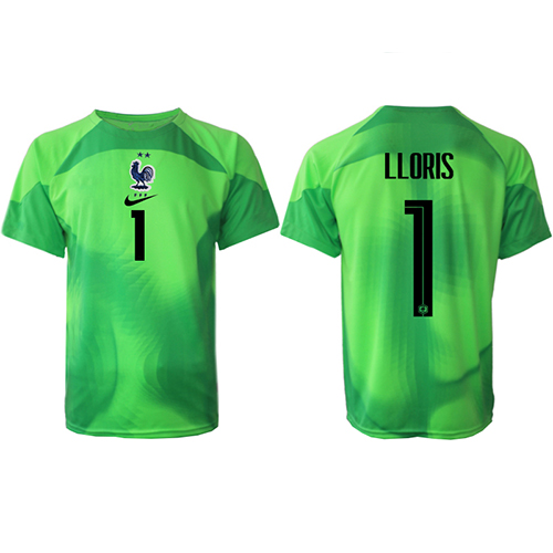 Frankrijk Hugo Lloris #1 Keeper Voetbalkleding Uitshirt WK 2022 Korte Mouwen